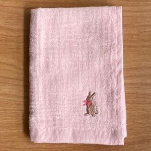 NWT Hand and Face Towel Embroidered Bunny Rabbit Animal Pink Baby Kids Towel